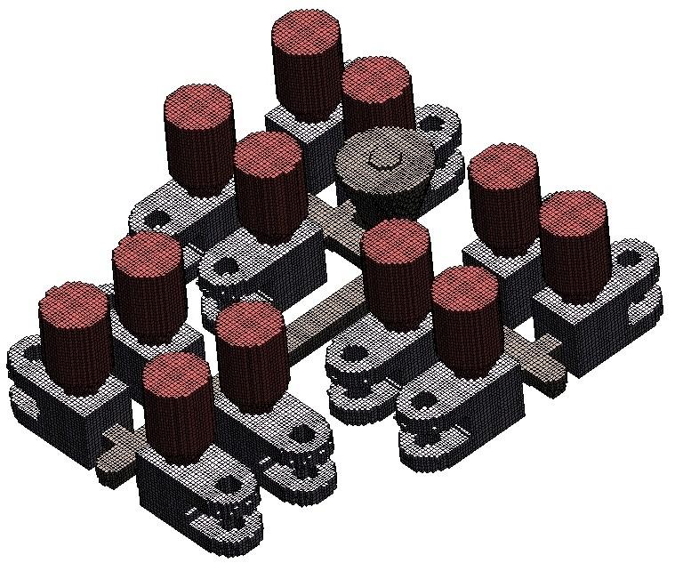 6.1.4. Rozsíťování geometrie Po rozdělení a uložení daných skupin následuje proces rozsíťování. Pro tvorbu sítě geometrie formy byl vybrán typ sítě Normal, který je pro tuto geometrii postačující.