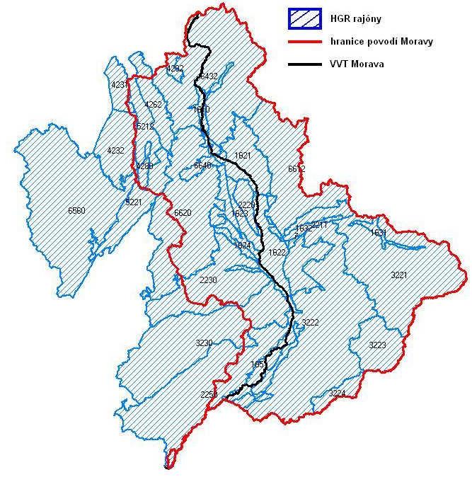 Vodohospodářská bilance oblasti povodí Moravy za rok 28 Mapa hydrogeologická