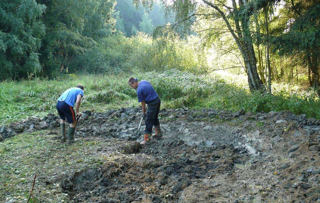 Pokácené dřeviny jsou většinou ukládány na hromady, které by měly v budoucnu sloužit jako zimoviště či líhniště pro drobné živočichy. Foto J. Maštera Obr.