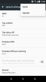 18 z 38 Nastavení internetu Nastavení. Vyberete možnost Mobilní data. Poté zvolíte Názvy přístupových bodů.