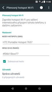 První nastavení Wi-Fi hotspotu ukončíte stisknutím tlačítka