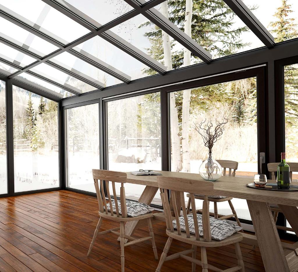 Zimní zahrady Moderní hliníkový systém Drutex umožňuje vytvářet zimní zahrady, oranžérie a verandy vyznačující se maximálním množstvím denního světla a vysokými energetickými úsporami.
