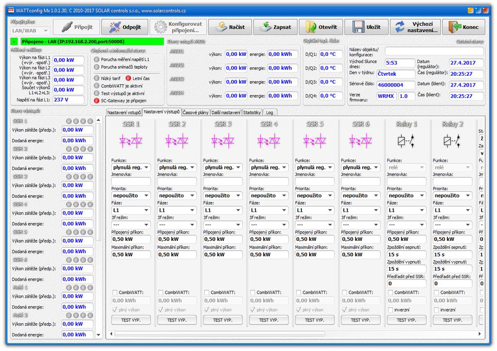 POPIS POLOŽEK PROGRAMU WATTCONFIG V této kapitole je uveden seznam všech položek v ovládacím programu WATTconfig a jejich význam. Shodné názvy i význam mají i položky ve webovém rozhraní regulátoru.