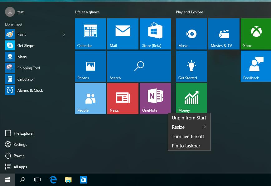 Aplikace systému Windows Tyto aplikace jsou připnuté na pravém podokně úvodní nabídky a zobrazeny jako dlaždice vedle sebe pro