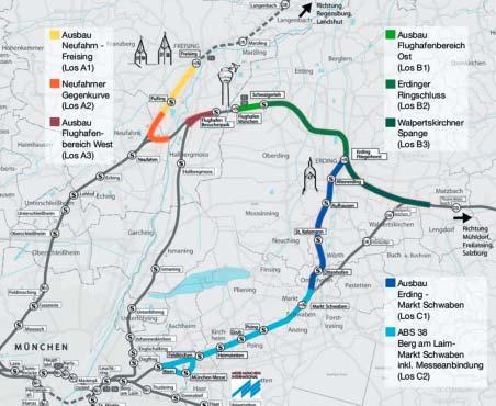 dráhy. Spojení S-Bahn S8 trvá do centra 42 min, k hlavnímu nádraží 48 min.