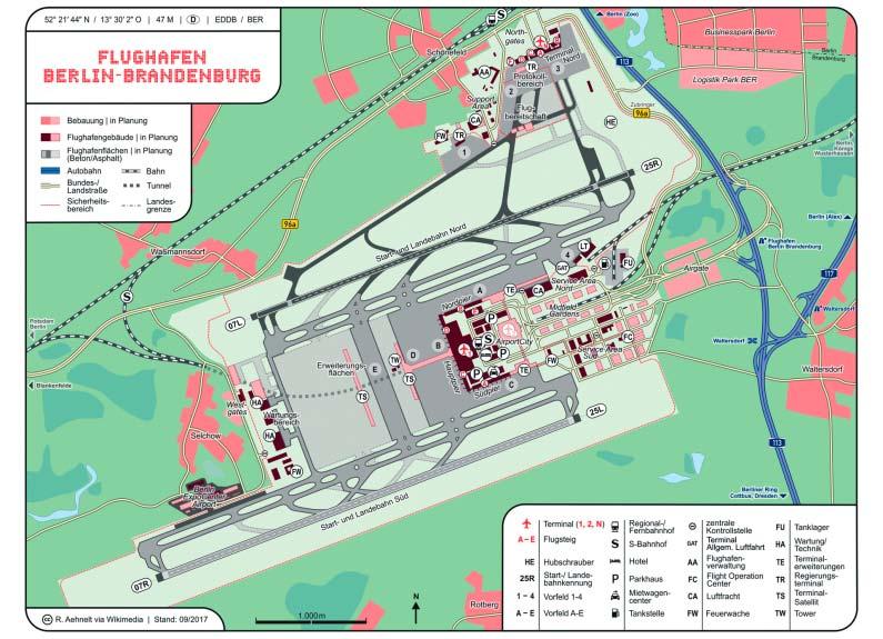 Obr. 4: Letiště Berlin-Brandenburg Zdroj: www.berlin-airport.de 5. Letiště Wien-Schwechat Areál (10 km 2 ) leží ve vzdálenosti 20 km východně od centra Vídně.