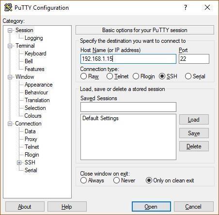 Komunikace se zařízením pomocí SSH s využitím programu PuTTY Jakmile se nám povedlo zjistit IP adresu zařízení, jsme připraveni s ním komunikovat skrze SSH terminál.