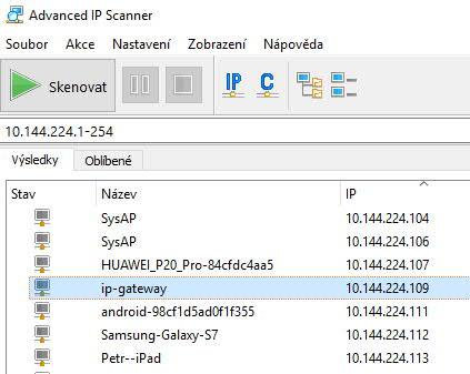 7.1.2 IP Gateway spuštění IP Gateway používá jako uživatelské rozhraní internetový prohlížeč.