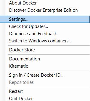 3. krok: Docker is now up and running! a. Když se software Docker spustí, otevře se stavové okno s hlášením: Docker is now up and running!. b. Stavové okno se zavře automaticky. c.