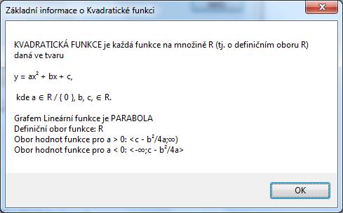 4.2 Kvadratická funkce Obrázek 7 - Vlastnosti