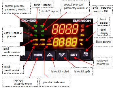 po uzavření ventilu lze okruh doplnit chladivem Postup nastavování vlastností (nastavení vždy před spuštěním) zkontrolovat, že jsou digivstupy DI1 a DI2 otevřeny, poté je možno připojit napájení