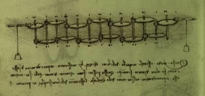 Obrázek 5 Da Vinciho kalkulátor [Zdroj: http://www.mdylag.republika.pl/historia_komputerow_html/1500_mech_kalk_leo_dvinci.html] 1624 Logaritmické tabulky vytvořil v Anglii Henry Briggs.