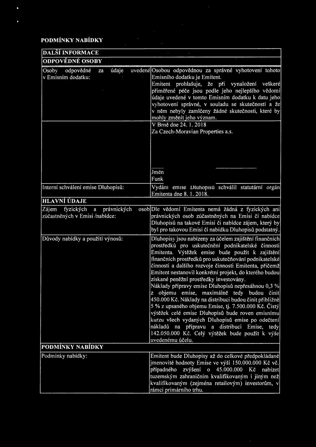 V dne 24. 1. 2018 Za Czech-Moravian Properties 