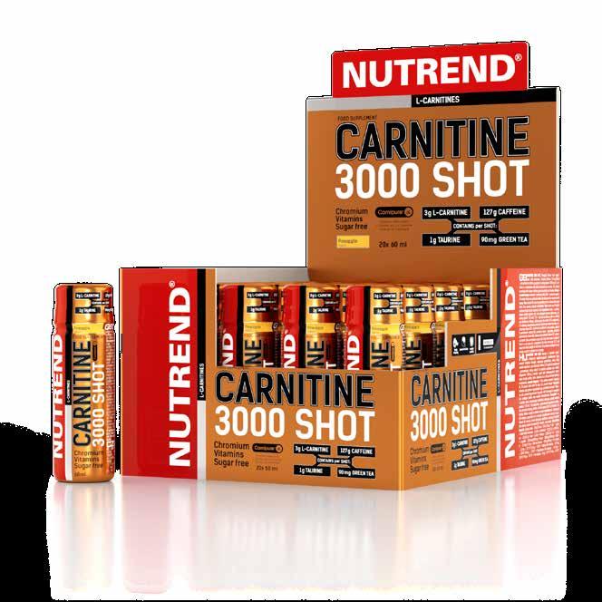 KARNITINY CARNITINE 3000 SHOT Vynikající produkt pro pravidelně a intenzivně sportující jedince, kteří kladou důraz na stimulaci organismu a současně vyrýsování postavy.