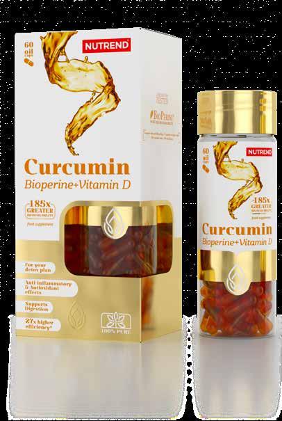 CURCUMIN + BIOPERINE + VITAMIN D Nový produkt od společnosti NUTREND, kapsle Curcumin+Bioperine+Vitamin D, patří k absolutní