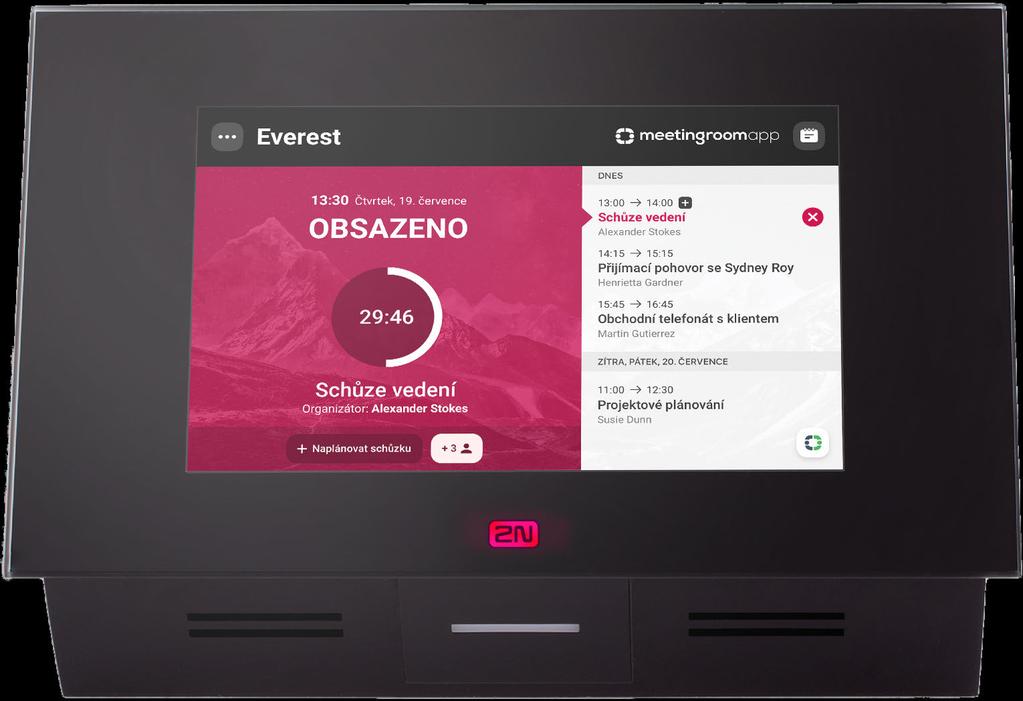 DIGITAL SIGNAGE ZAŘÍZENÍ 2N Indoor Touch Stylový multifunkční komunikátor 2N Indoor Touch skvěle zapadne do každého interiéru a je kompatibilní s MeetingRoomApp.