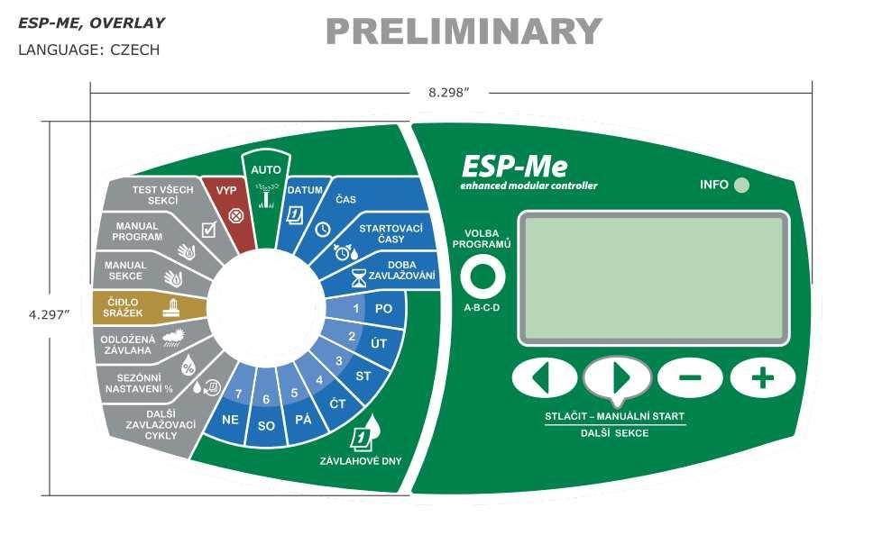 přepínač programů velký LCD diplej diagnostika problémů Přepínač