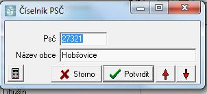 Nastavení programu 51 3. filtrování - není funkční 4. výběr údajů - v tabulce není funkční výběr údajů. 7.1.7 PSC Tento číselník je již pořízen a obsahuje cca 3200 vět.