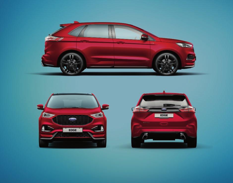 Rozměry FORD EDGE Rozměry Pětidveřový model 800l 5sedadlové uspořádání (naloženo po střechu) Výška: 1 732 mm 602l 5sedadlové uspořádání s minirezervou Délka: 4 834 mm Šířka (včetně zrcátek): 2 184 mm