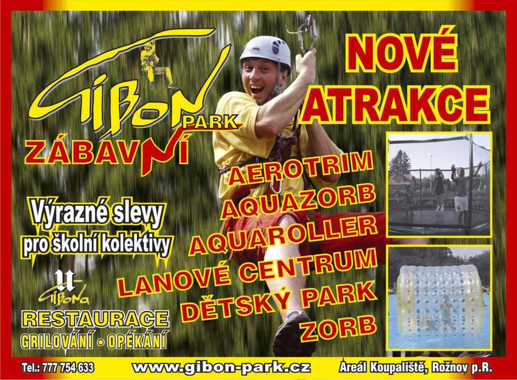 Gibon park v Rožnově pod Radhoštěm Balíček ADRENALIN EXTRA (cca 4 hodiny) - 350,- Kč/ osoba -