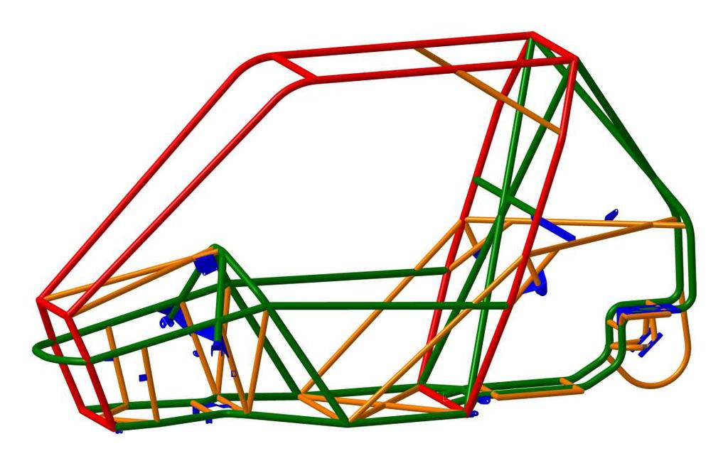 VÝSLEDNÝ NÁVRH VOZIDLA BS01 Hodnoty polohy těžiště jednotlivých komponentů byly určeny na základě 3D modelu v programu Catia V5, včetně hmotnosti a finální polohy těžiště navržené kapotáže.