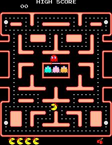 především ke snížení vypočetní náročnosti algorimů na běžně dostupný hardware. Obrázek 4.1: Screenshot 1. levelu originální verze Ms. Pacman. Převzato z webu 1. Klasifikace dema Ms.