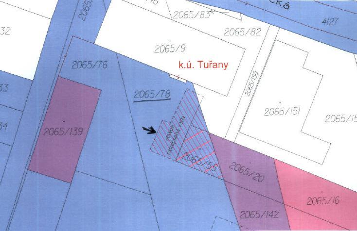 4. prodej - pozemku p. č. 2065/55 - zastavěná plocha a nádvoří, o výměře 85 m², - části pozemku p. č. 2065/78 - ostatní plocha, manipulační plocha, o výměře 109 m², v k.