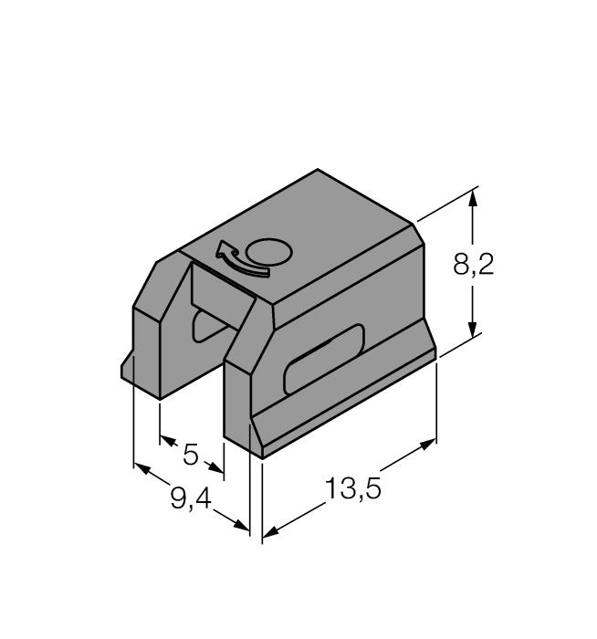 KLRC-UNT2 6970627 příslušenství pro montáž na kruhové válce E; průměr válce: 25 63 mm; materiál: PA 6I/6T / niklová mosaz; klasifikace dle UL94 - V2 KLRC-UNT3 6970628 příslušenství pro montáž senzorů