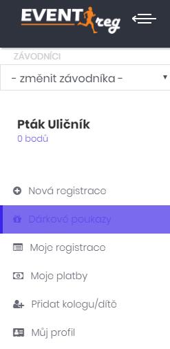 Zadejte svůj email, kam voucher dorazí 4. Zvolte pomocí jezdce hodnotu voucheru 5.