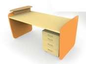 199 Pracovní stůl pro vyučující rozměry: šíře 160 x výška 75 hl. 70 cm Materiál: kvalitní barevné lamino o síle 36 mm (2 mm ABS hrana).