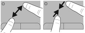 POZNÁMKA: POZNÁMKA: Rychlost posouvání je dána rychlostí pohybu prstů. Posunování pomocí dvou prstů je v nastavení od výrobce zakázáno.