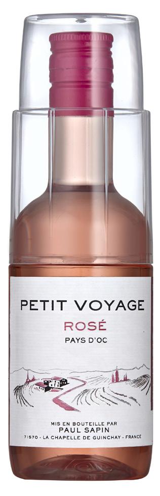 PETIT VOYAGE ROSÉ TYP Růžové, tiché, suché VINAŘSTVÍ Paul Sapin ODRŮDA Syrah PŮVOD jih Francie, pohoří Montagne Noire OBSAH ALKOHOLU 12,5% ZBYTKOVÝ CUKR G/L 5 OBSAH KYSELIN G/L 3,5 SKLADOVÁNÍ 3 ROKY