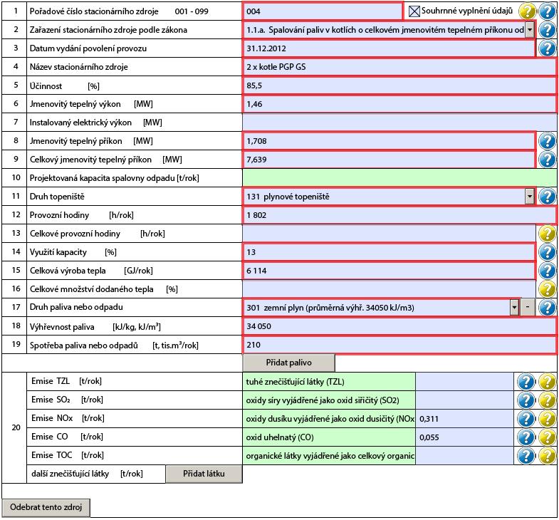 V části 4 Údaje o komínech a výduších je možné uplatnit zjednodušení podle Návodu k vyplnění SPE (http://portal.chmi.cz/files/portal/docs/uoco/oez/emise/evidence/aktual/spe_navo_cz.