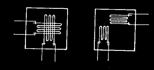 Sdružené snímače Mezi lepené snímače patří i speciální - fóliové tenzometry s obdélníkovým průřezem drátku ( další vývojový stupeň