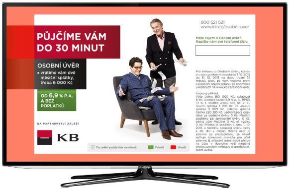 HbbTV reklama Grafický návrh požadavky Základní pravidla Při tvorbě grafického návrhu HbbTV aplikace je nutné vycházet z toho, že uživatel je většinou vzdálen od obrazovky více než 2m, a proto by