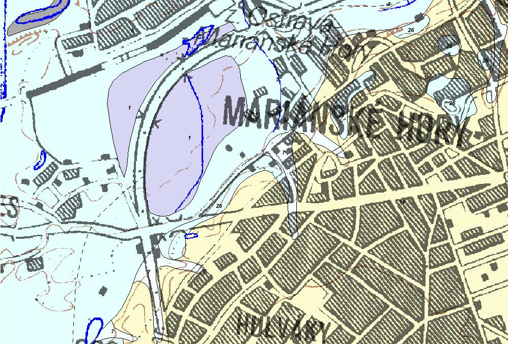 Obr. 19: Geologická mapa [12] 5.2 PROVEDENÁ SEIZMICKÁ MĚŘENÍ První měření proběhlo 24. 2. 2014 v odpoledních hodinách. Účelem tohoto měření bylo seznámeníse s měřící aparaturou a programem SWIP.