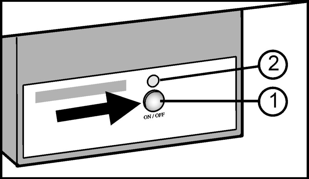 Obsluha Zapnutí IceMakeru* Fig. 9 u Zásuvku vytáhněte. u Stiskněte tlačítko On/Off Fig. 9 (1), až se rozsvítíled Fig. 9 (2). u Zásuvku zasuňte. w Symbol IceMaker Fig. 2 (19) svítí.