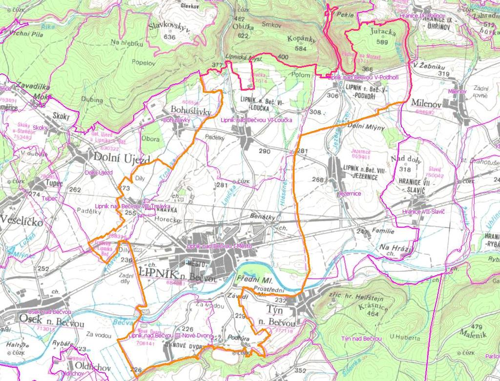 A. NÁZEV OBCE Název části obce (ZSJ): VII-Trnávka Mapa A: Území obce Přehledová