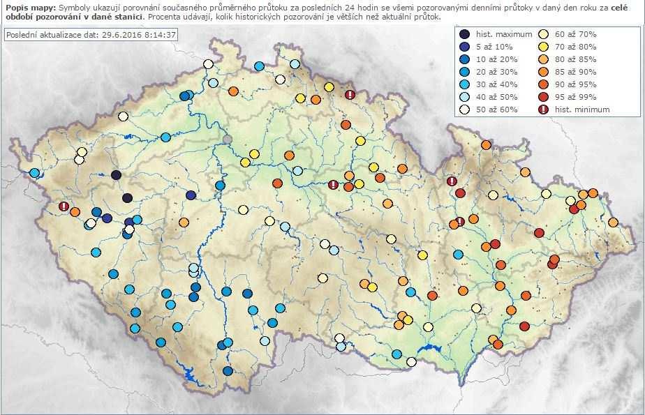 F. Vlhkost půdy V minulém týdnu se vlhkost půdy ve vrstvě 0 až 40 cm na většině území změnila jen minimálně, pouze na severu a severovýchodě Čech došlo k jejímu znatelnějšímu poklesu.