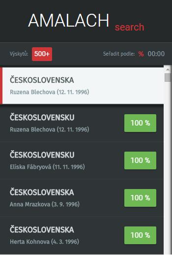 Tím se přesuneme na obrazovku s výsledky vyhledávání.