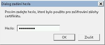 Obrázek 9: Mozilla Firefox: Zadání hesla k certifikátu Zadejte adresu https://amalach.zcu.