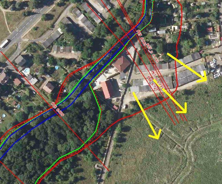 Část průtoku Q 100 se již do koryta nevrátí a odteče mimo povodí Loupnice, jak je patrné z následující mapky. AZZÚ zůstává v celém úseku P72 až nad P65 v korytě.