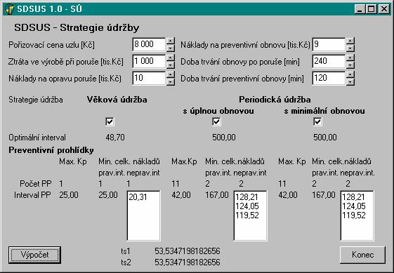 Dále model umožňuje stanovit testem Kolmogorov-Smirnov pro jeden výběr nejvhodnější rozdělení pravděpodobnosti vstupních dat.