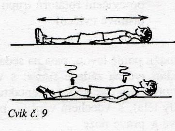 předklonu - dotýká se kolen) hlavní účinek - masáž páteře - uvědomění si páteře - posílení svalstva na přední straně