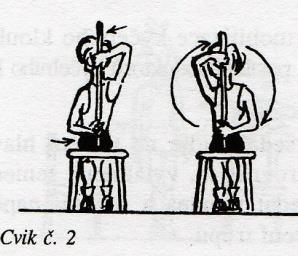 několikrát opakujeme rovnoměrným pomalým pohybem hlavní účinek - přímivé cvičení - procvičení svalstva pletence ramenního Cvik č.