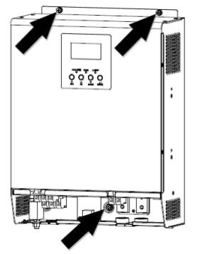 4) připevněte UPS ke zdi. 3. Připojte AC vstup, AC výstup, baterii, případně FV svod. 4.