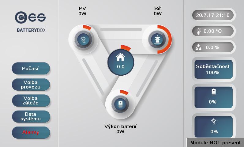 6. OVLÁDACÍ PANEL SYSTÉMU LCD V následujících podkapitolách jsou popsány jednotlivé kapitoly a oddíly softwarové části systému CES BATTERY BOX.
