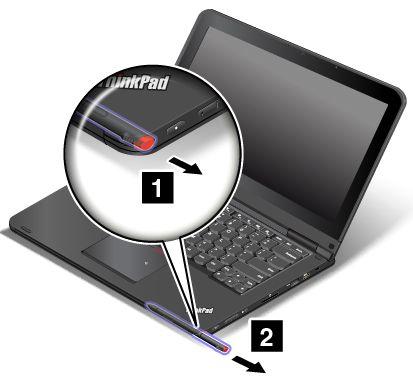 Chcete-li pero ze slotu vyjmout, posuňte mírně poutko pera směrem doprava a poté pero vytáhněte ven, jak je znázorněno na obrázku. Digitální pero tabletu se skládá ze špičky 2 a tlačítka 3.