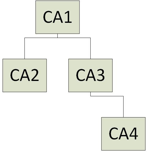 Stromová struktura CA Historie - předpoklad jedné CA distribuující pravomoci Realita celá