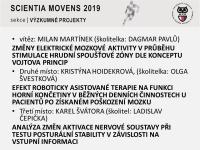 letošní studentské vědecké konference Scientia Movens na 9. 4. 2019.